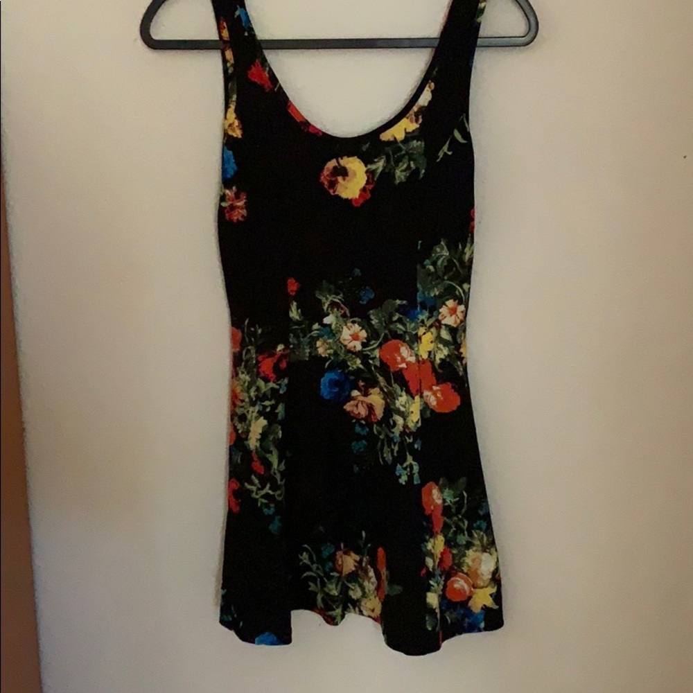 Forever 21 Black Floral Print Dress
